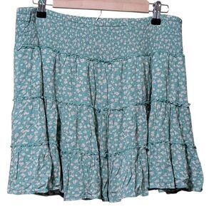 NWT American Eagle tiered ruffle ditzy floral skirt size Large whimsical fairy